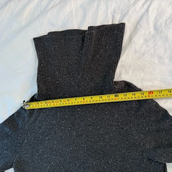 Talbots 1X Charcoal Speckled Knit Turtleneck Sweater Dress Stretch - Picture 11 of 12